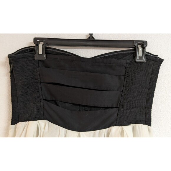 Anthropologie Leifnotes Black/White "Cherie" Chevron Strapless Party Dress SZ 10 - Picture 5 of 11